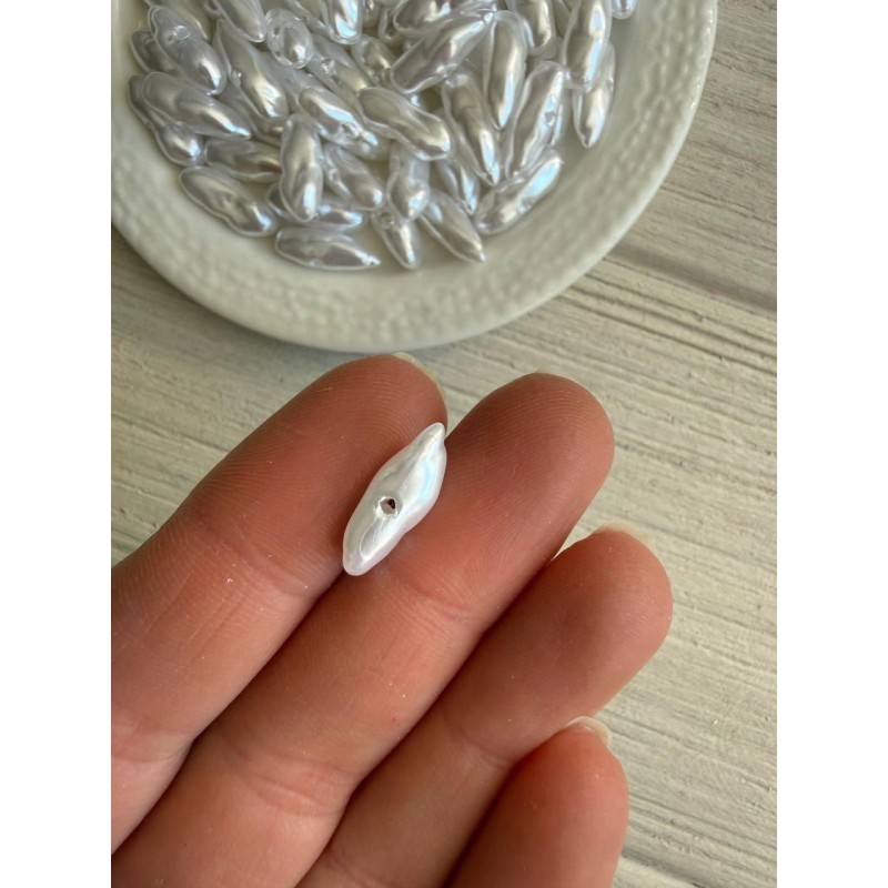 Намистини перли імітація " Барокко С09308 "  білі 500 грамів