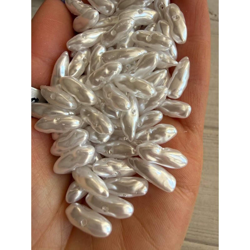 Намистини перли імітація " Барокко С09308 "  білі 500 грамів