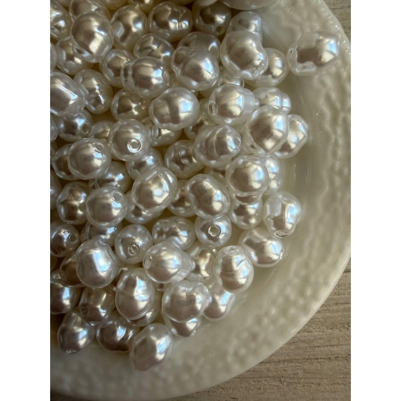 Намистини перли імітація " Барокко С09304 "  білі 500 грамів