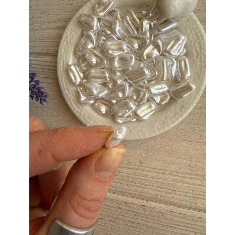 Намистини перли імітація " Барокко С09307 "  білі 500 грамів