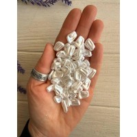 Бусины жемчуг имитация " Барокко С09307 "  белые   500 грам