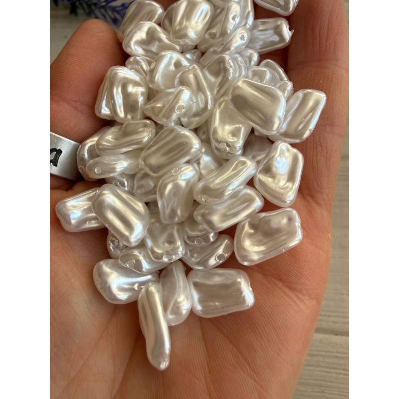 Намистини перли імітація " Барокко С09307 "  білі 500 грамів