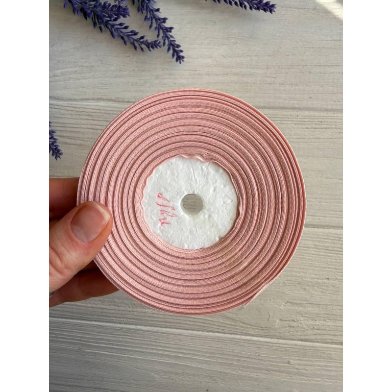 Репс 0,9 см, пудровий  22,5 метра