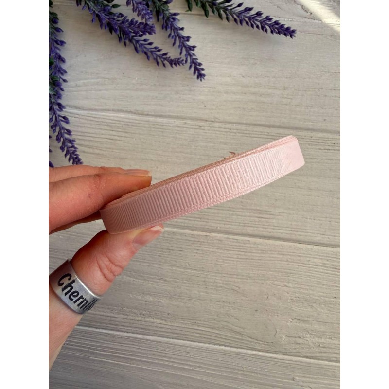 Репс 0,9 см, пудровий  22,5 метра