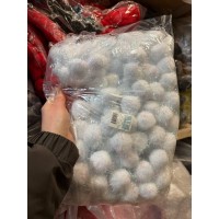 Помпоны нейлоновые " 4см "   , белые с люрексом   500 шт