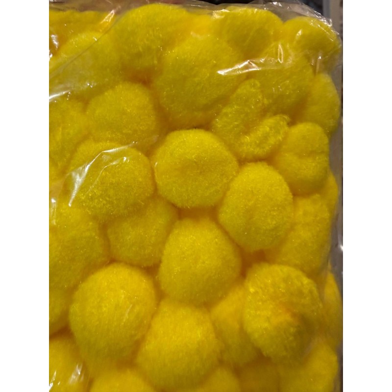 Помпони нейлонові "3 см" жовті 250 шт