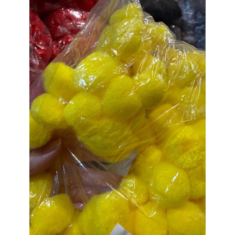 Помпони нейлонові "3 см" жовті 250 шт