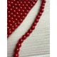 Намистини скляні 6 мм темно червоні нитка