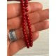 Намистини скляні 4 мм темно червоні нитка