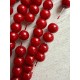 Намистини скляні 4 мм темно червоні нитка