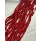 Намистини скляні 4 мм темно червоні нитка