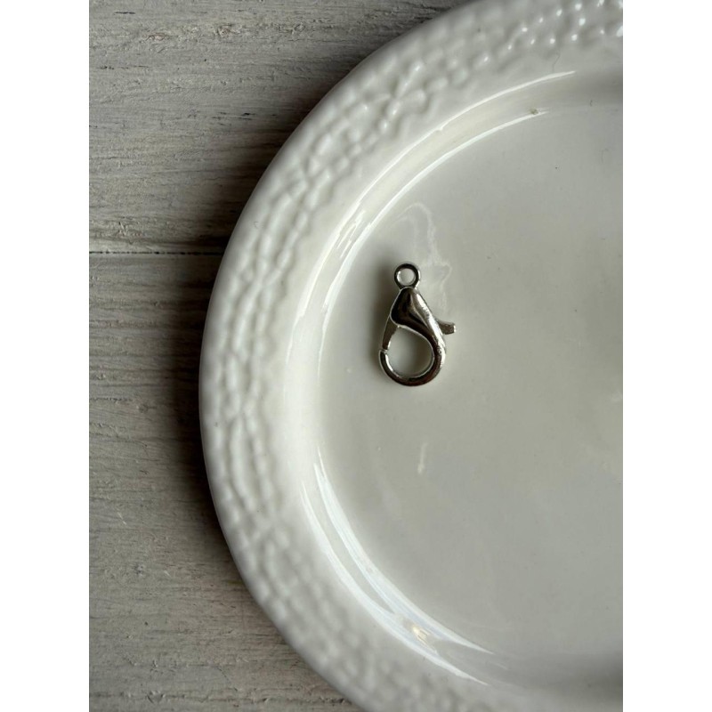 Карабін маленький 14 мм  срібло 1 шт