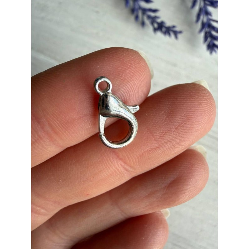 Карабін маленький 14 мм  срібло 1 шт