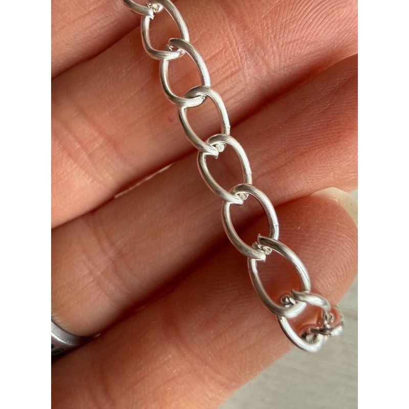 Ланцюжок 7*5  мм  світле  срібло  50 см