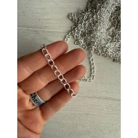 Ланцюжок 7*5  мм  світле  срібло  50 см