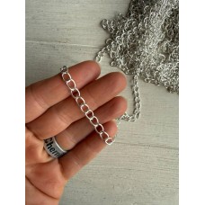 Ланцюжок 7*5  мм  світле  срібло  50 см