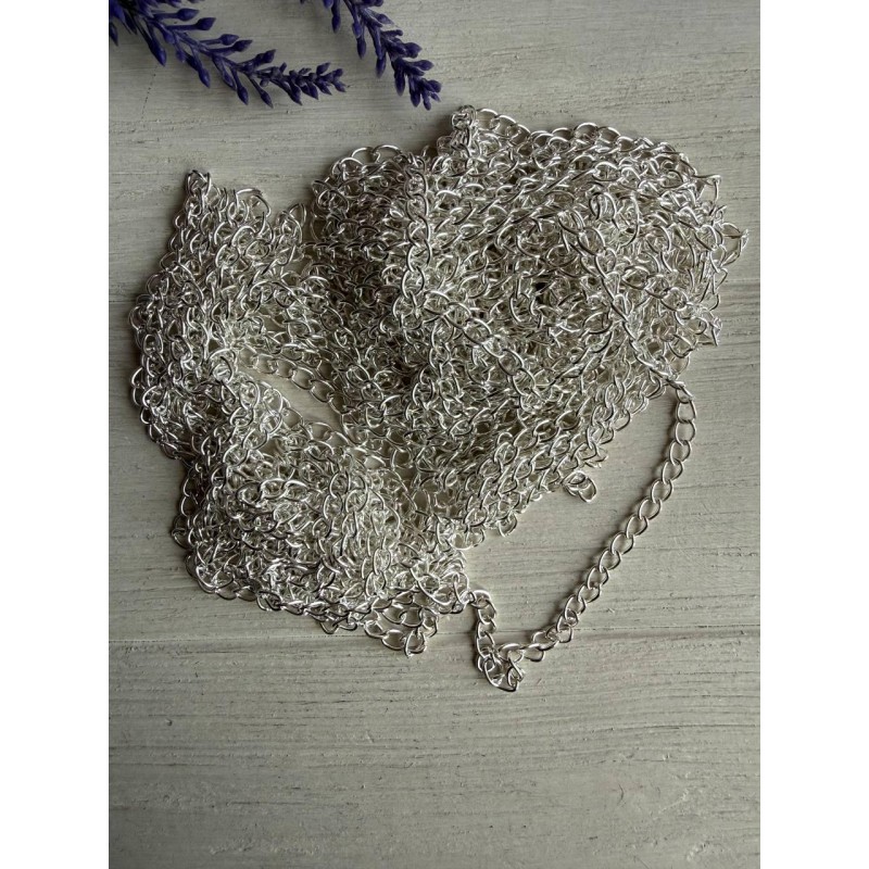 Ланцюжок 7*5  мм  світле  срібло  50 см