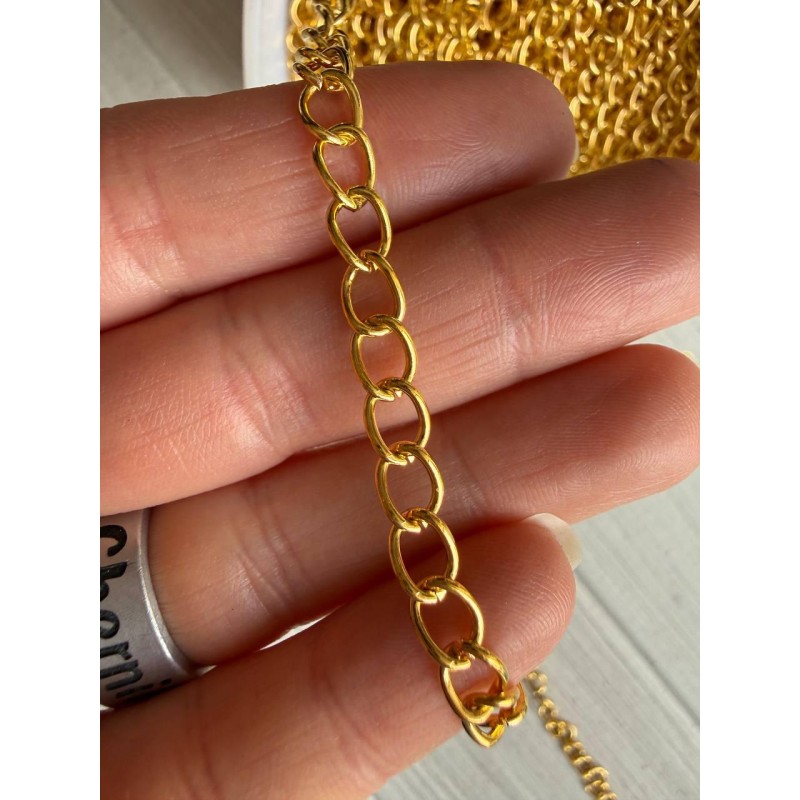 Ланцюжок 7*5 мм  яскраве золото 50 см