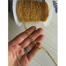 Ланцюжок 7*5 мм  яскраве золото 50 см
