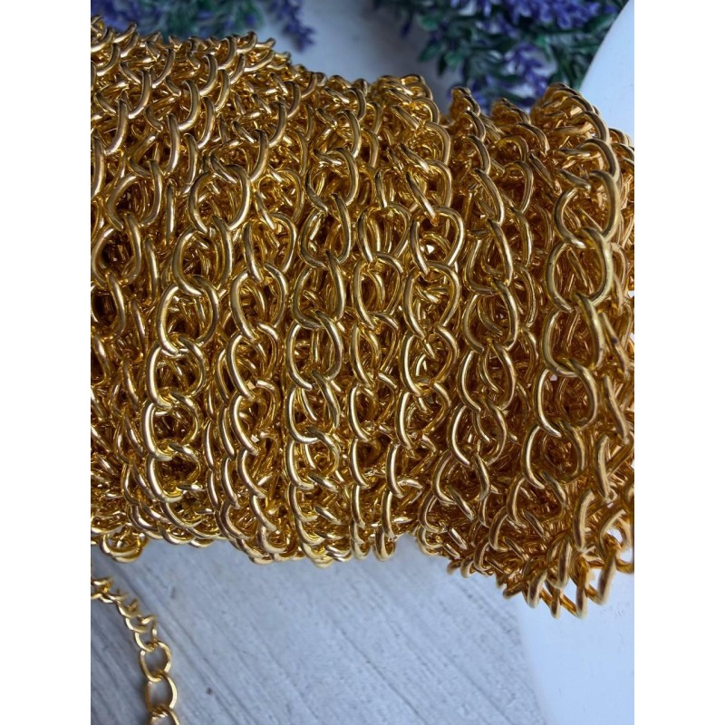 Ланцюжок 7*5 мм  яскраве золото 50 см