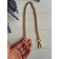 Ручка цепочка  с карабином  № 41, золото 44 см