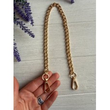 Ручка ланцюжок з карабіном № 41, золото 44 см