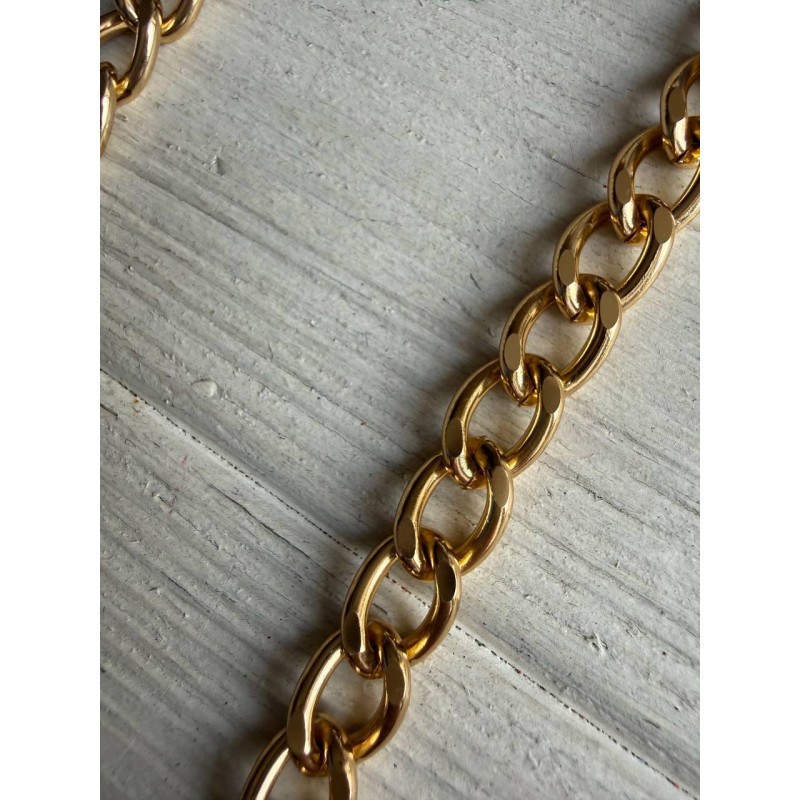 Ручка ланцюжок з карабіном № 41, золото 44 см