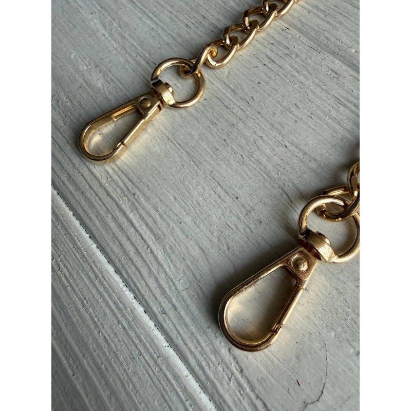 Ручка ланцюжок з карабіном № 41, золото 44 см