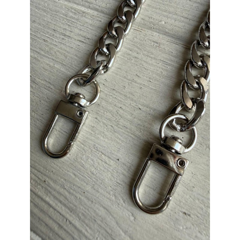 Ручка ланцюжок з карабіном № 28, срібло 40 см