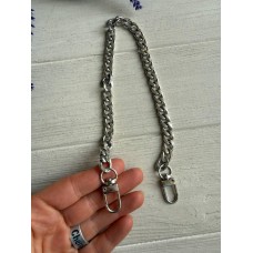 Ручка ланцюжок з карабіном № 28, срібло 40 см