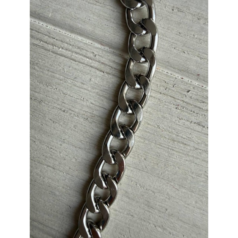 Ручка ланцюжок з карабіном № 28, срібло 40 см