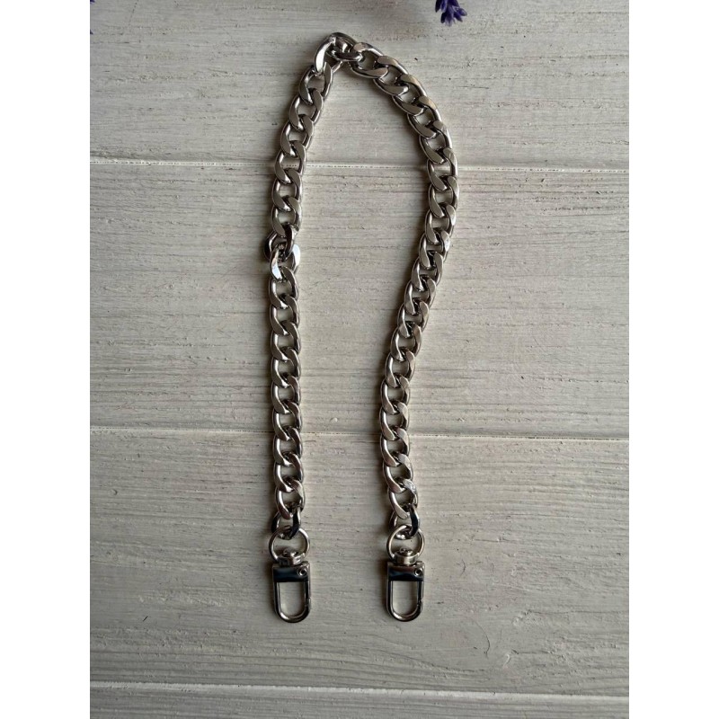 Ручка ланцюжок з карабіном № 28, срібло 40 см