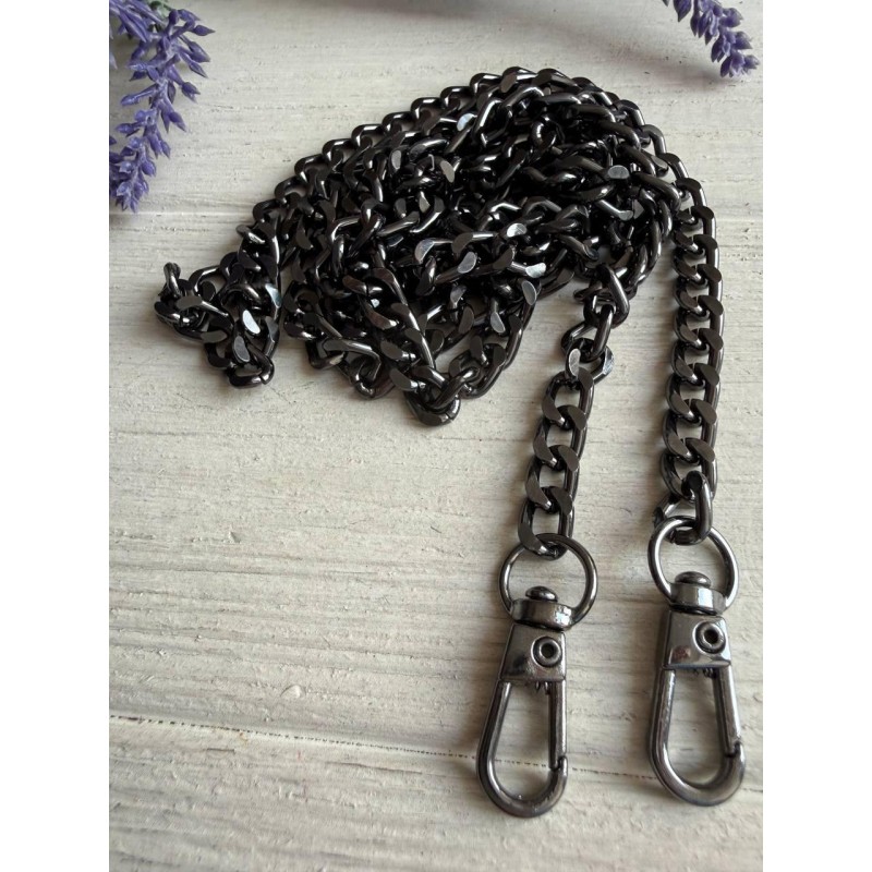 Комплект Ланцюжок з карабіном  № 24 , темний нікель 120 см