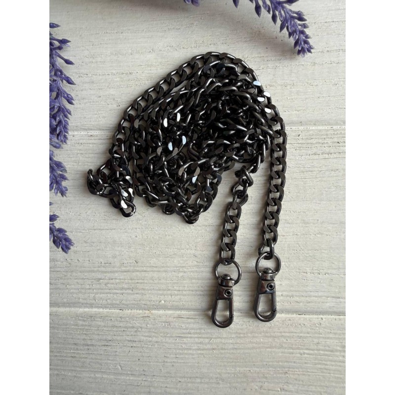 Комплект Ланцюжок з карабіном  № 24 , темний нікель 120 см