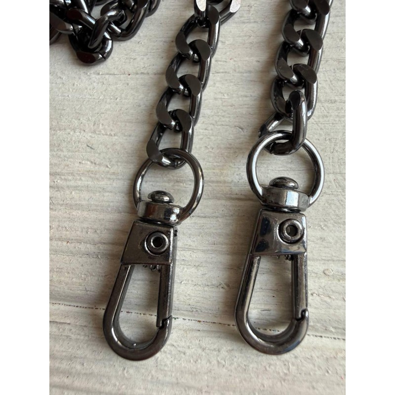 Комплект Ланцюжок з карабіном  № 24 , темний нікель 120 см