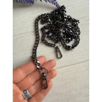 Комплект Цепочка  с карабином  № 24темный никель   120 см