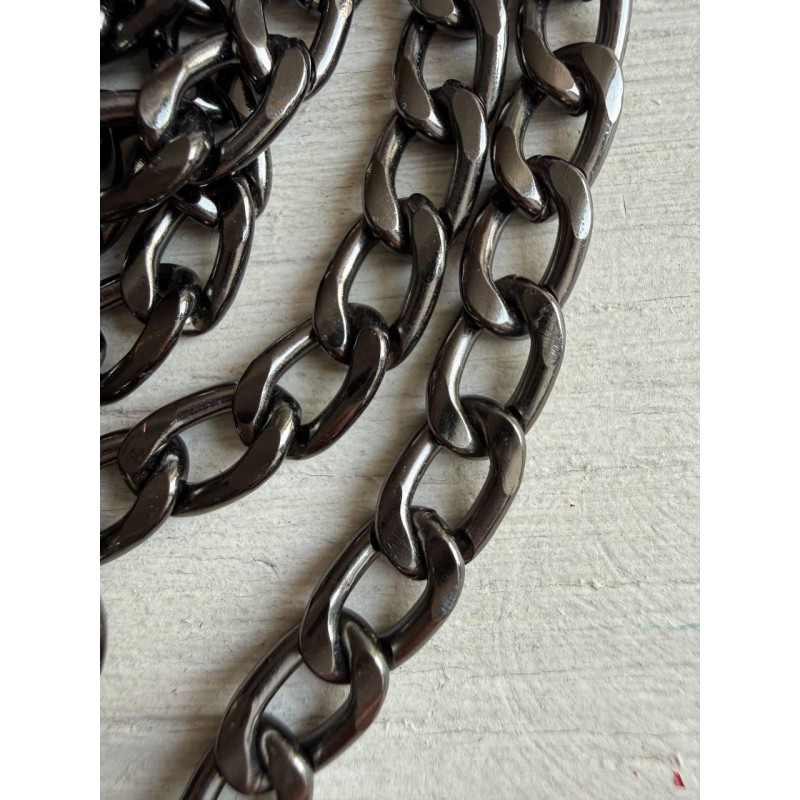 Комплект Ланцюжок з карабіном № 42 , темне срібло  120 см