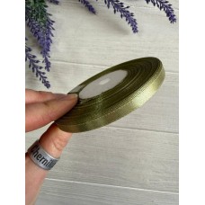 Стрічка атласна 0,6 см зелений чай ( 55 код) 32,5 метра