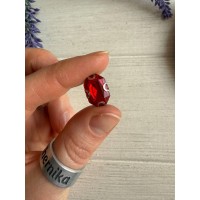 Стрази в цапах пришивні прямокутні 14*10 мм, червоні 10 шт