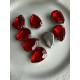 Стрази в цапах пришивні Крапля 14*10 мм червоні 10 шт