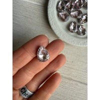 Стразы в цапах пришивные Капля 14 * 10 мм светло розовые  10 шт