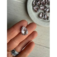 Стрази в цапах пришивні Крапля 14*10 мм світло рожеві  10 шт