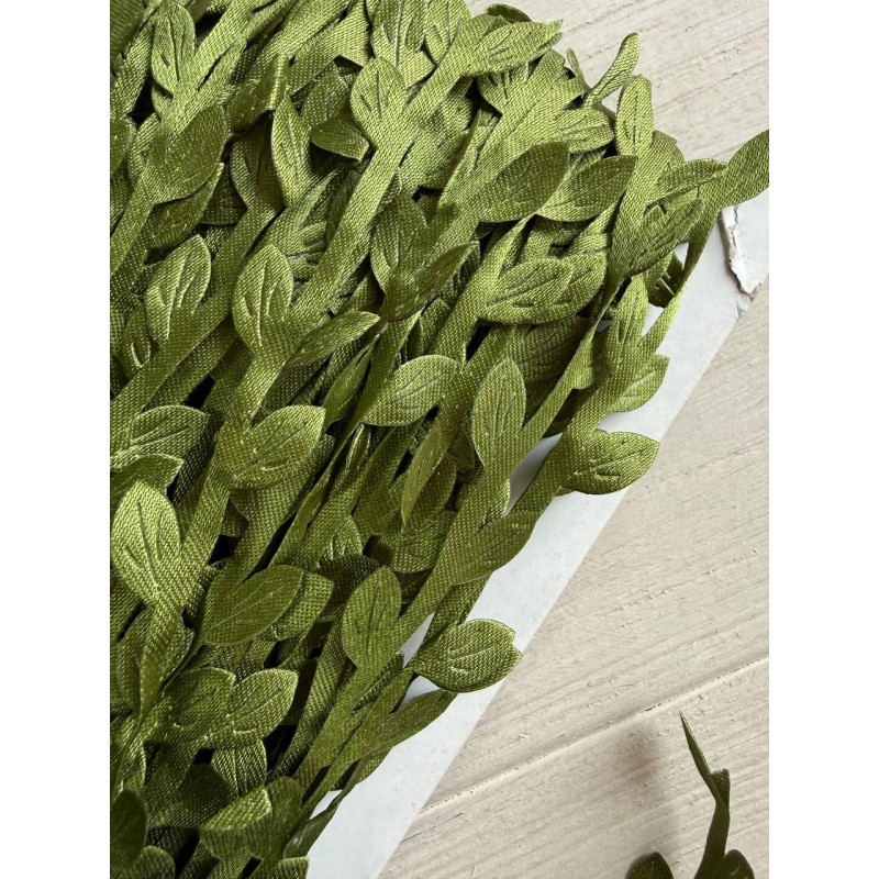 Стрічка " Листочки гладкі  " зелена   24 метри