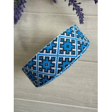 Репс "Вишиванка 2,5 см" синя 22,5 метра