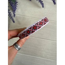 Репс "Вишиванка 1.2 см " червона 22,5 метра