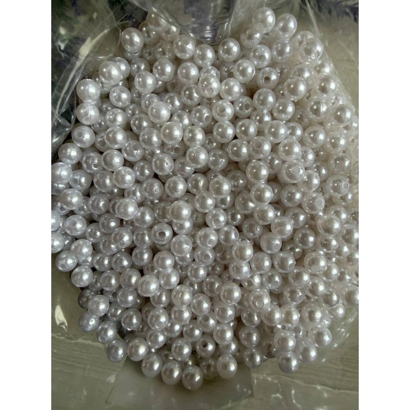 Бусини круглі " Перли  " 6 мм білі 500 грам