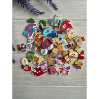 Пуговицы деревянные " Микс " 80 шт