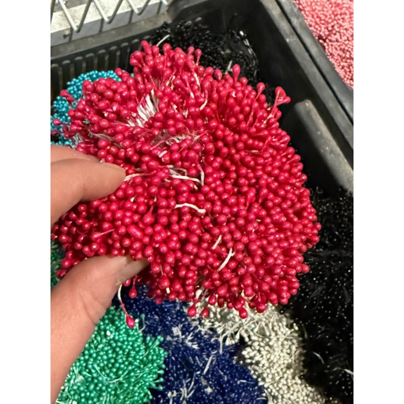 Тичинки двосторонні, 1650 - 1700 ниток малиново червоні