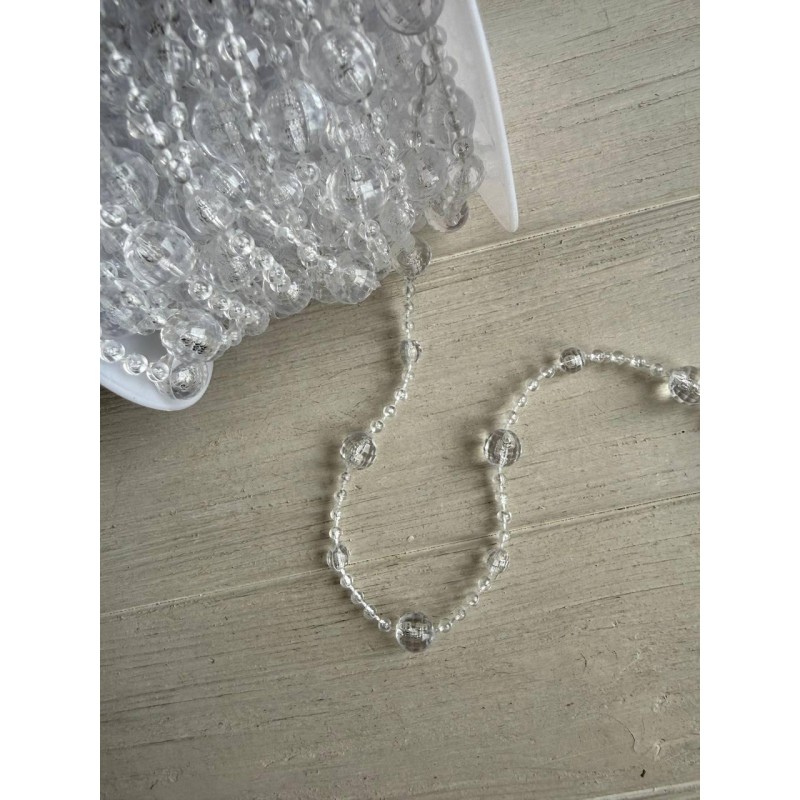 Бусины на леске круглые " 653 "  прозрачные 10 метров