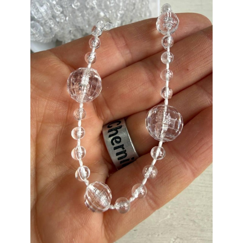 Бусины на леске круглые " 653 "  прозрачные 10 метров